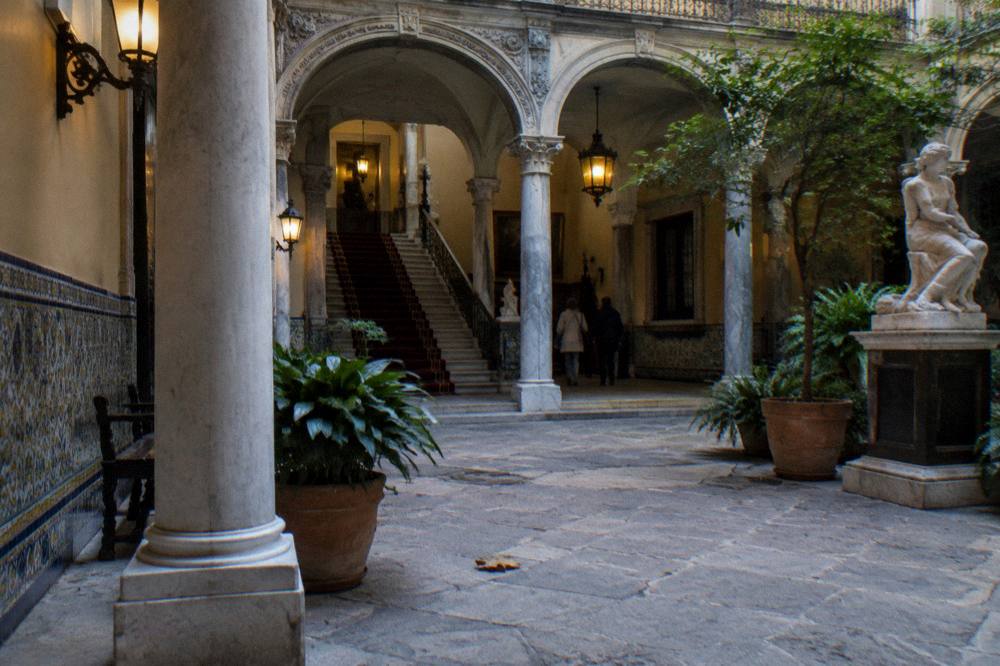 The Palace of Cerralbo museum courtyard near the Royal Palace district